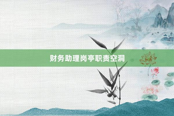 财务助理岗亭职责空洞